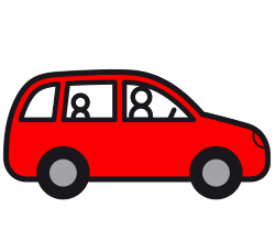 Piktogramm eines roten Autos