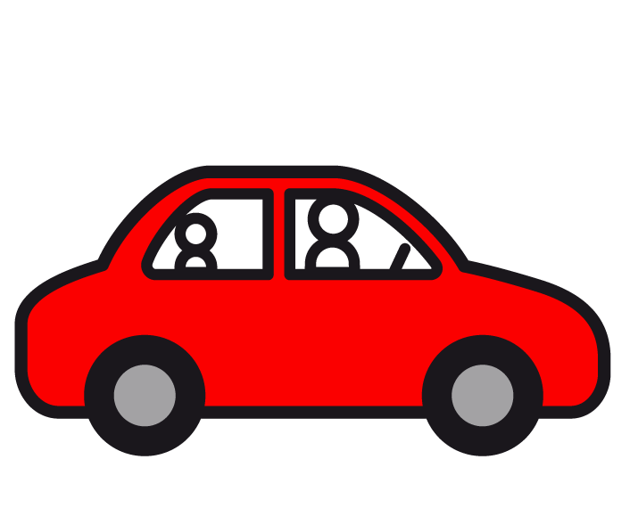 Piktogramm eines roten Autos